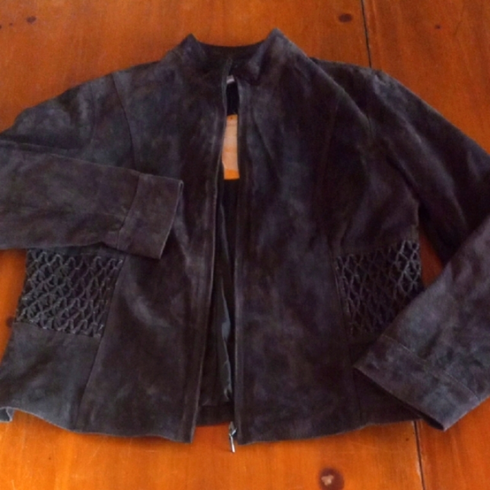 Nwt Coldwater Creek Suede Jacket in Rich Brown Womans Medium - Picture 2 of 14
